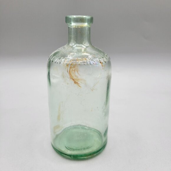 Vintage Mrs Stewarts Bluing Green Glass Bottle With Embossed Text - Picture 2 of 9